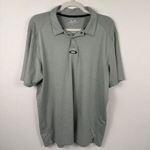 Oakley‎ Hydrolix Mens Gray Short Sleeve Golf Polo Shirt Regular Fit Size Medium
